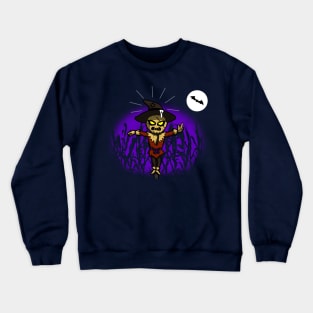 Superhero Vigilante Inspired Funny Scarecrow Pooped By a Bat Crewneck Sweatshirt